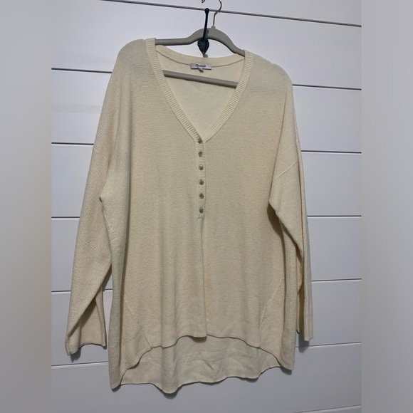 Madewell Women's Asherton Waffle Henley Sweater X1 NC737 - Picture 8 of 10